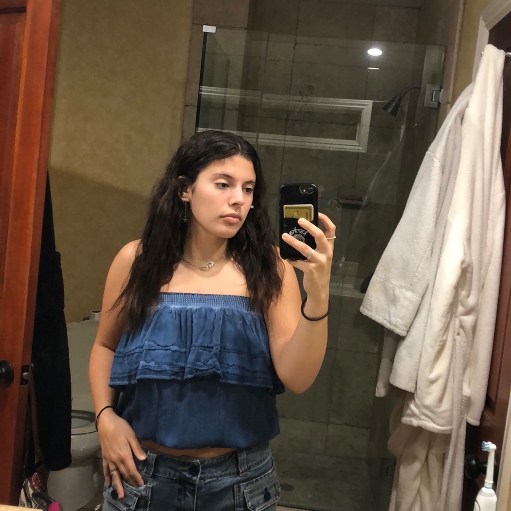 Caicos Ruffle Fray Bubble Tube Top